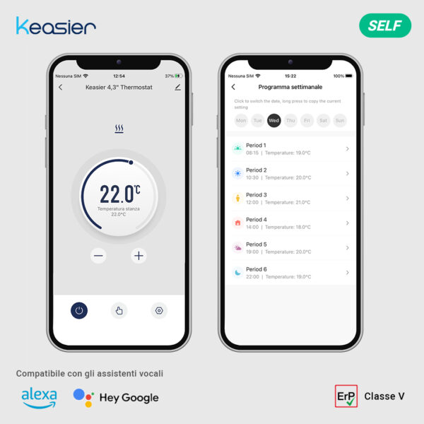 Cronotermostato Keasier_Screen app
